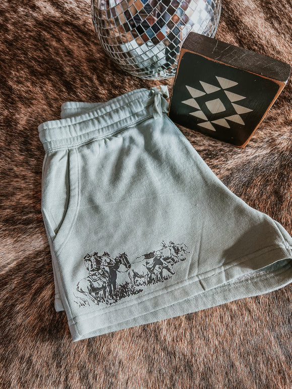 Cowboy Shorts-SAGE{Pick Your Design}