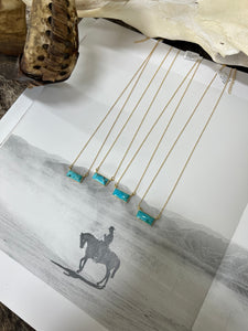 Golden Turquoise Bar Necklace