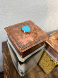 Turquoise Stamped Copper Glass Canister {3 sizes}