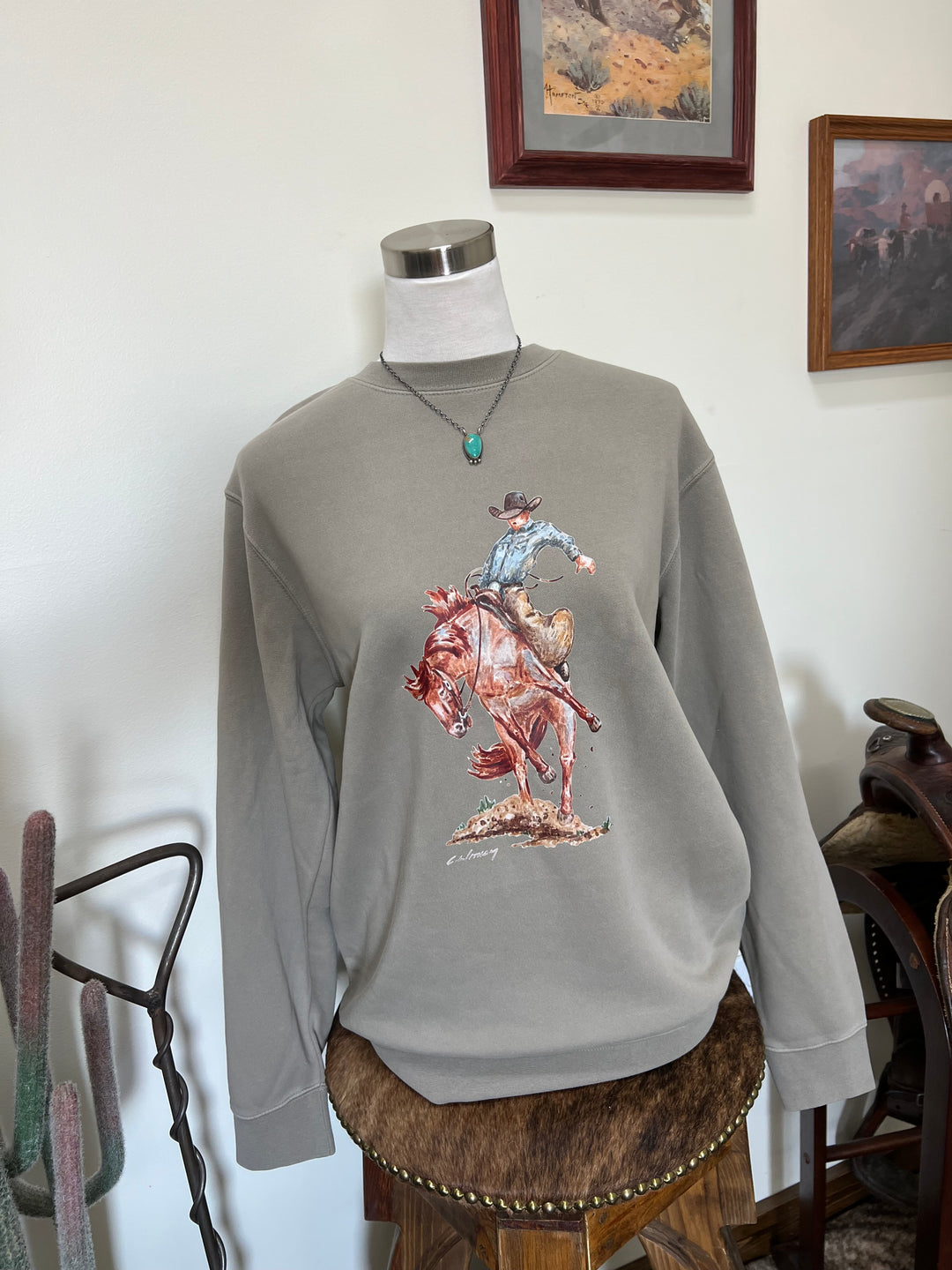 The Cowboy Crewneck-Concrete