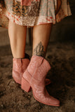 Ariat: Chandler Rough Out Blush Booties