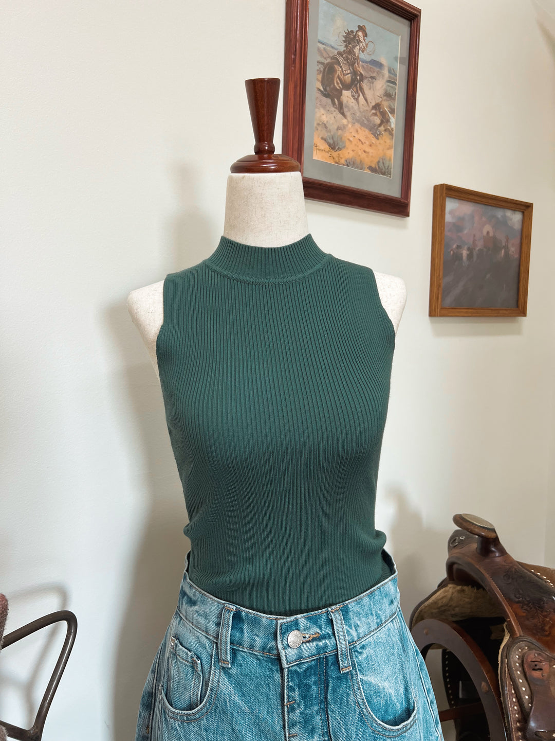 Mock Neck Sweater Tank{2 Colors}