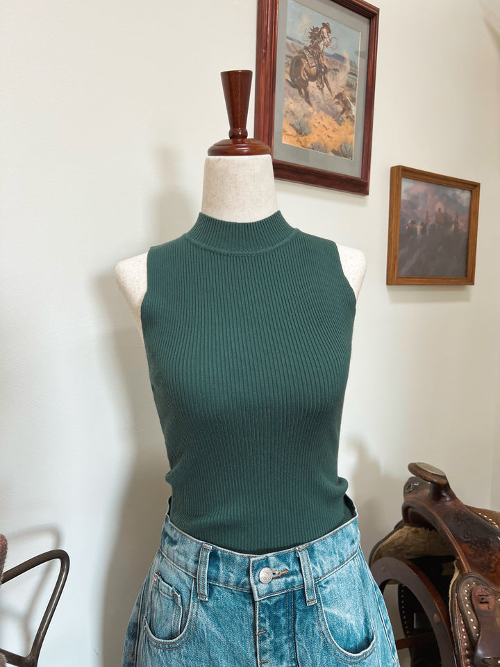 Mock Neck Sweater Tank{2 Colors}