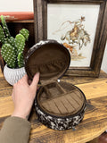 Cowhide Jewelry Case-Round
