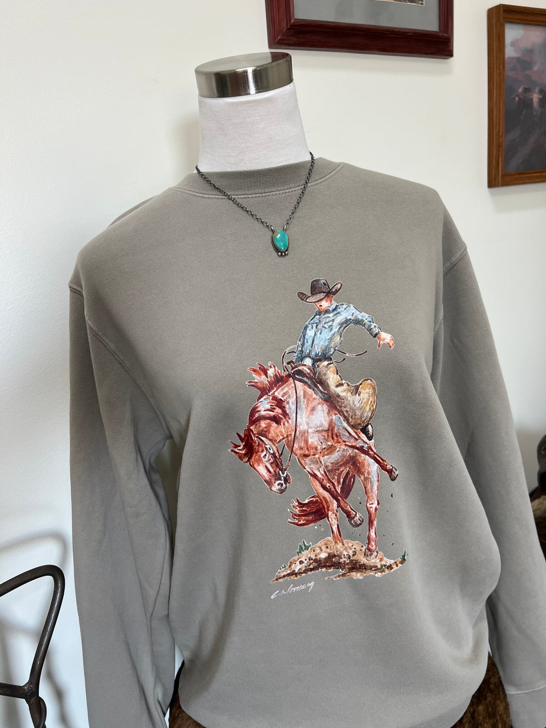 The Cowboy Crewneck-Concrete