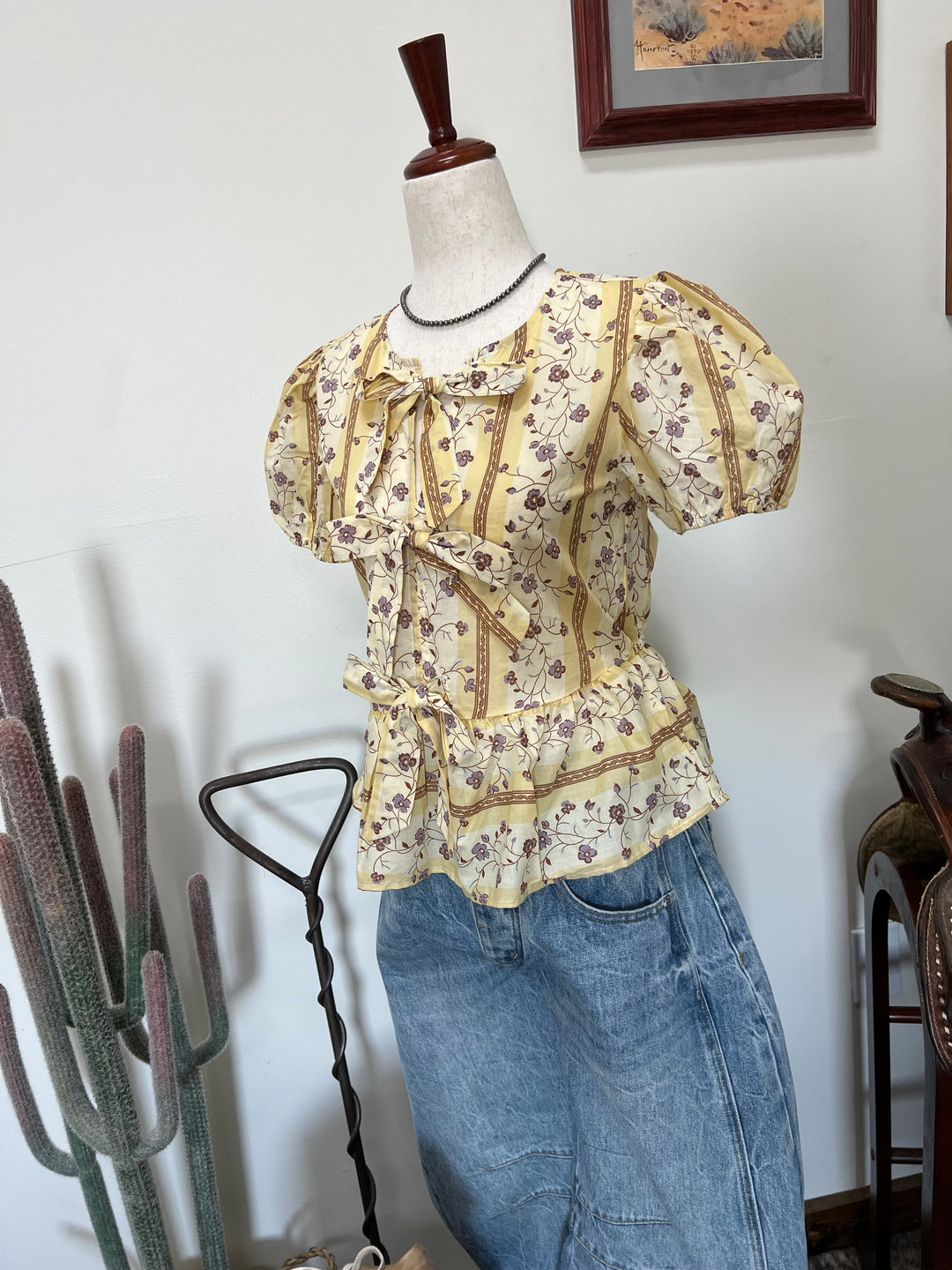 Summer Floral Tie Top