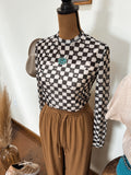 Cowgirl Checker Mesh Top