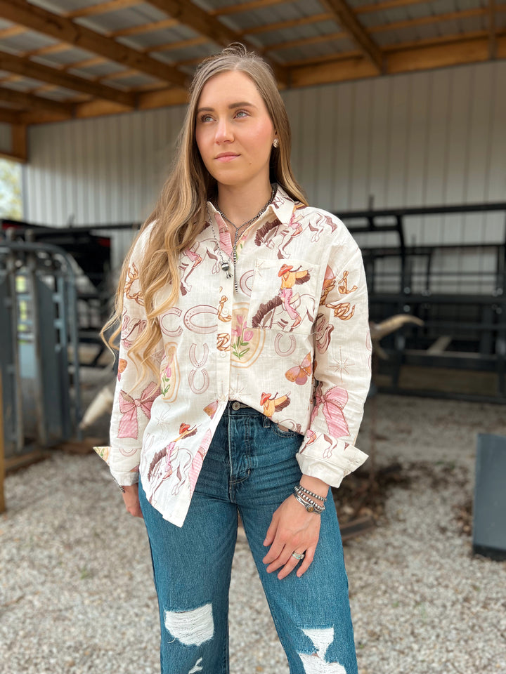 Coquette Western Girly Button-Up