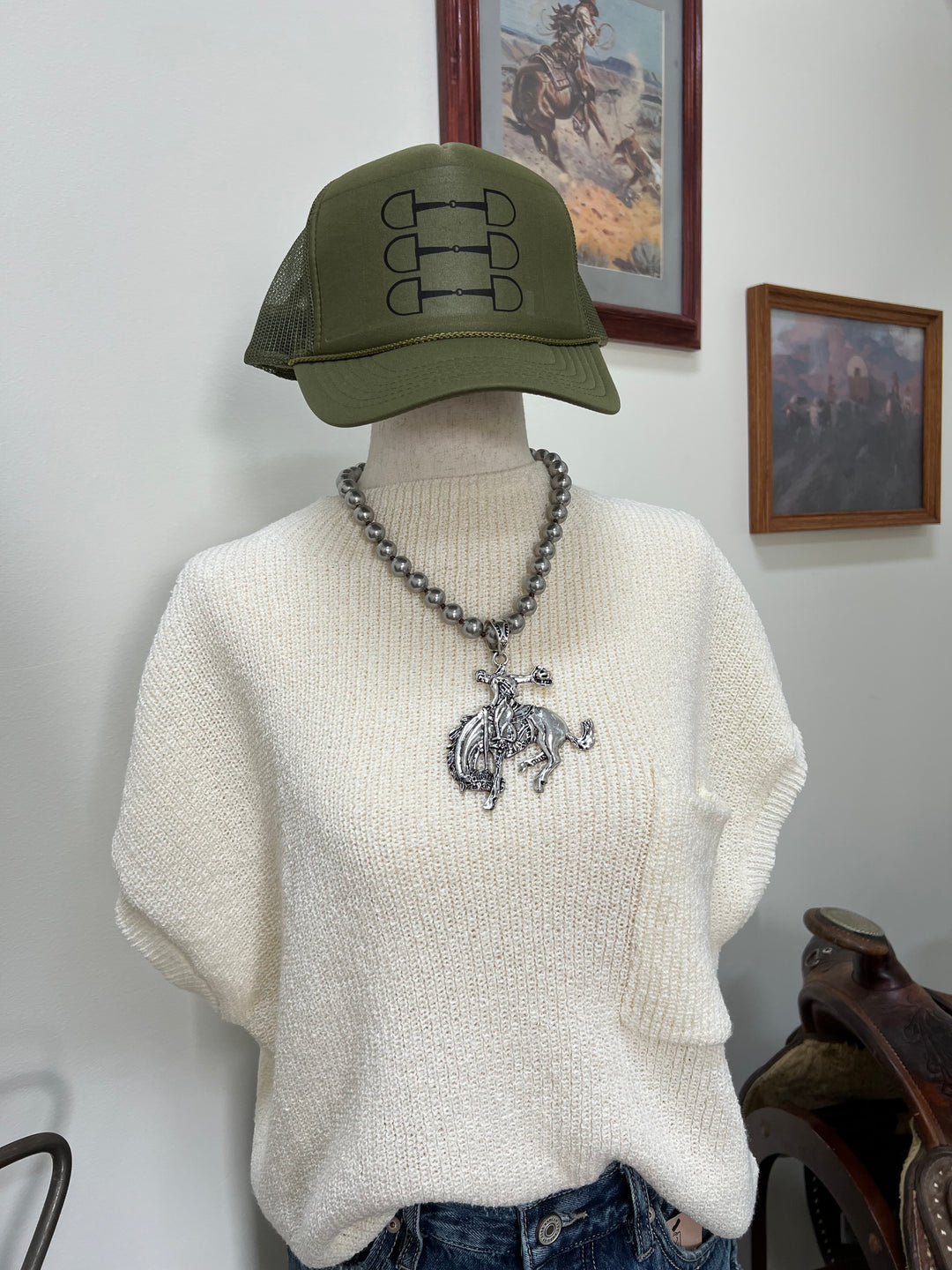 Bucking Horse Statement Necklace