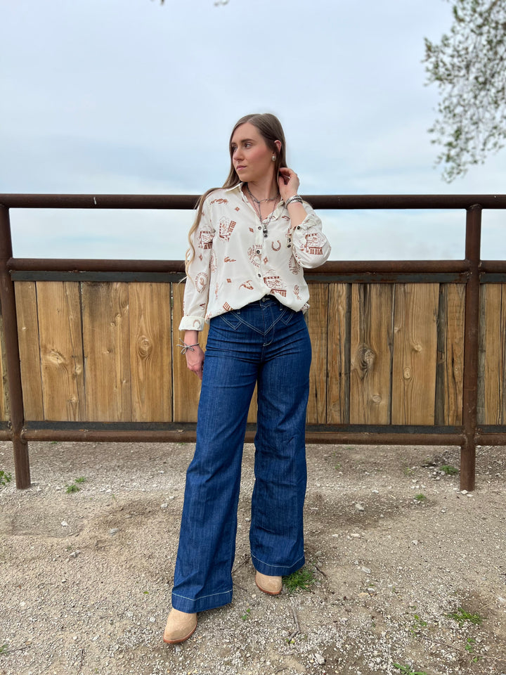 Ariat: Westie Yoke Wide Leg Jeans