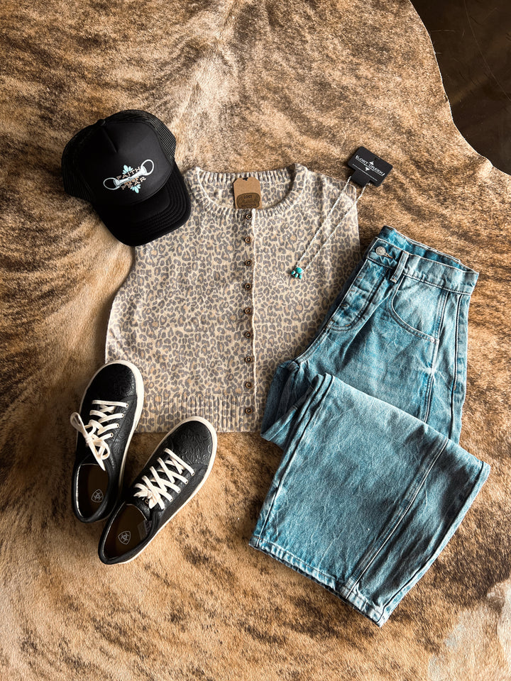 Vintage Leopard Sweater Vest