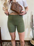 The Sawyer Biker Shorts-Olive