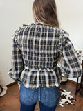 Teddy Plaid Bow Top