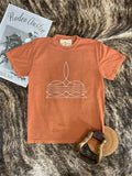 Boot Stitch T-Shirt-Texas Orange