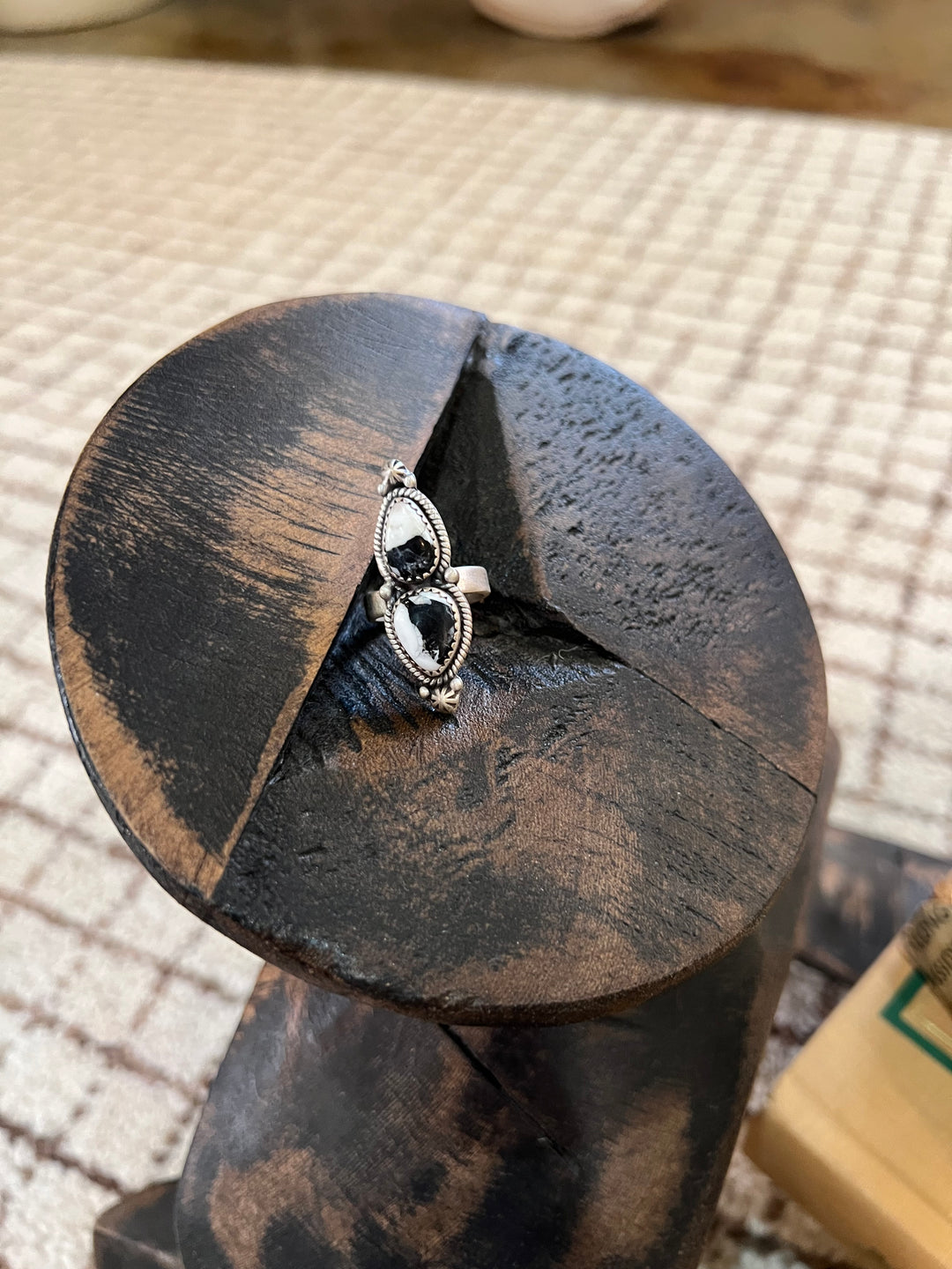 White Buffalo 2 Stone Ring