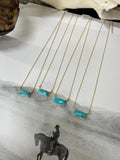 Golden Turquoise Bar Necklace