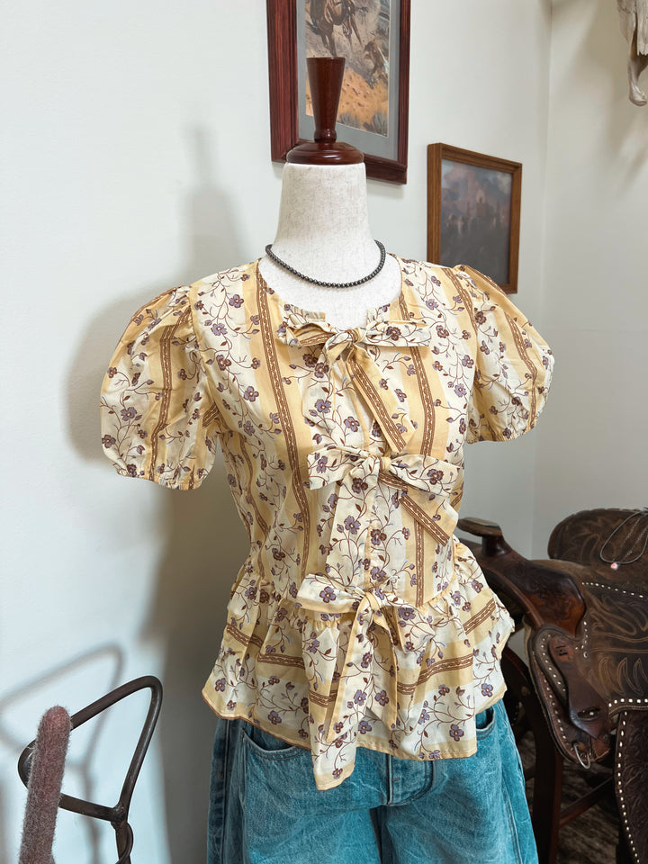 Summer Floral Tie Top