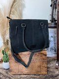 Boot Stitch Rough Out Tote- Black