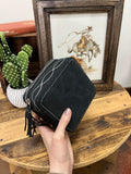Black Boot Stitch Jewelry Case-Square