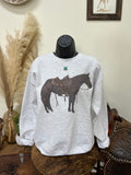 Roan Pony Crewneck- Ash