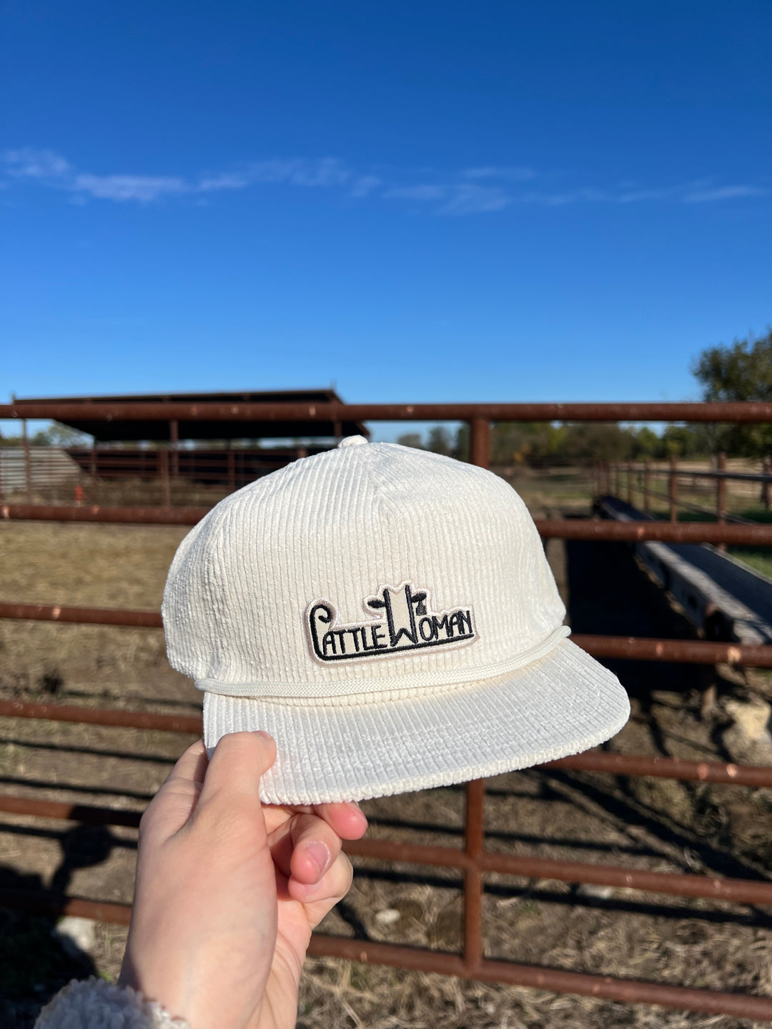 Cattle Woman Corduroy Trucker Hat