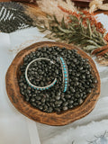 Faux Silver & Turquoise Hoop Earrings