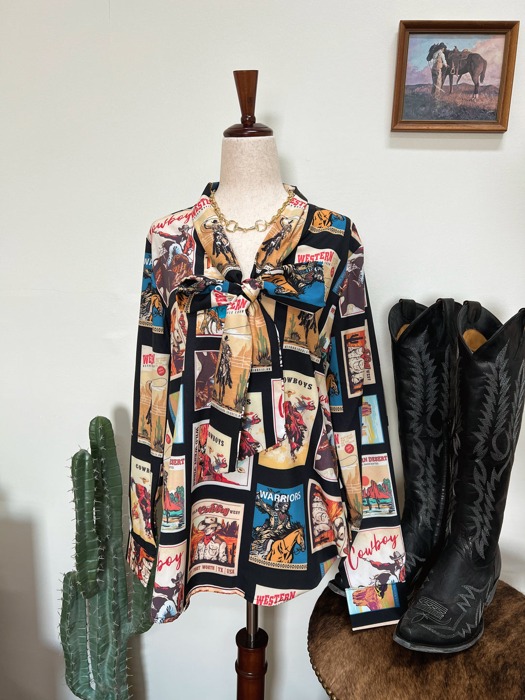 Cowboy Stamp Bow Top