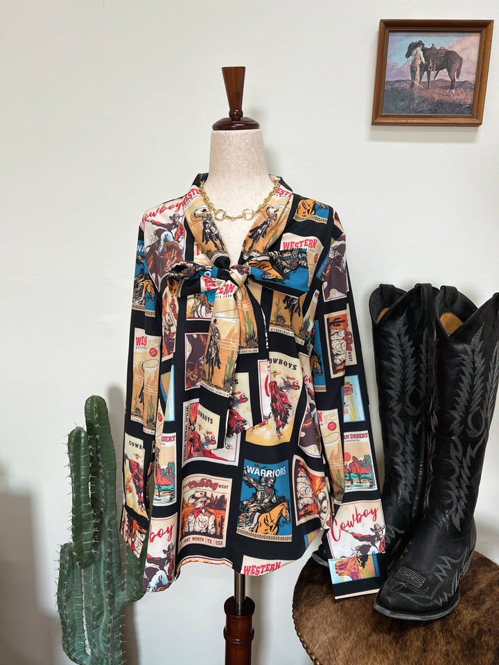 Cowboy Stamp Bow Top