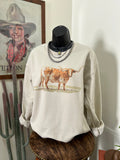 Wate Color Longhorn Crewneck