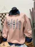 B&W Cinches Crewneck-Pale Pink