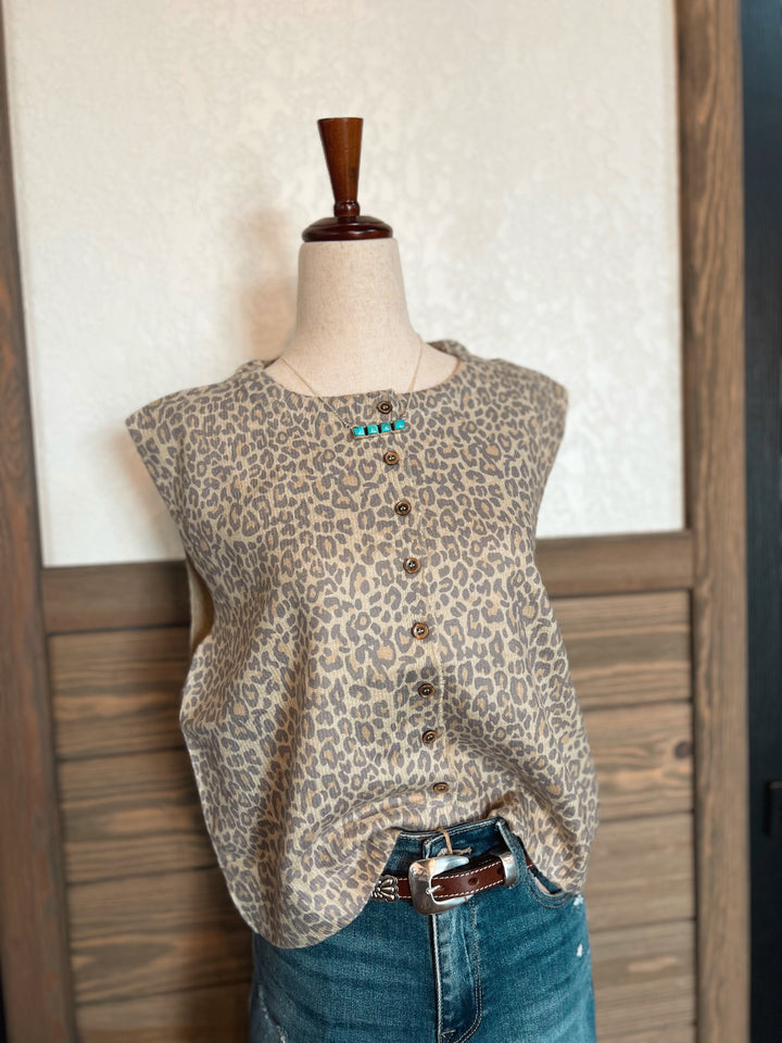 Vintage Leopard Sweater Vest