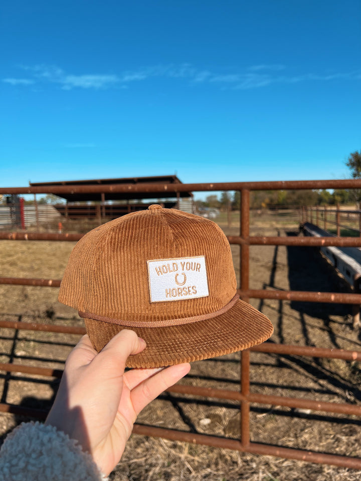 Hold Your Horses Corduroy Trucker Hat