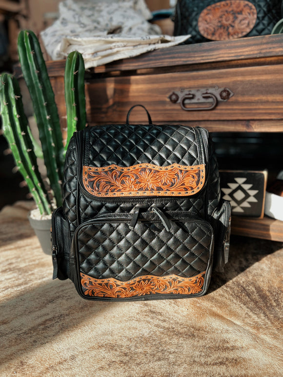 Black Out Quilted Backpack