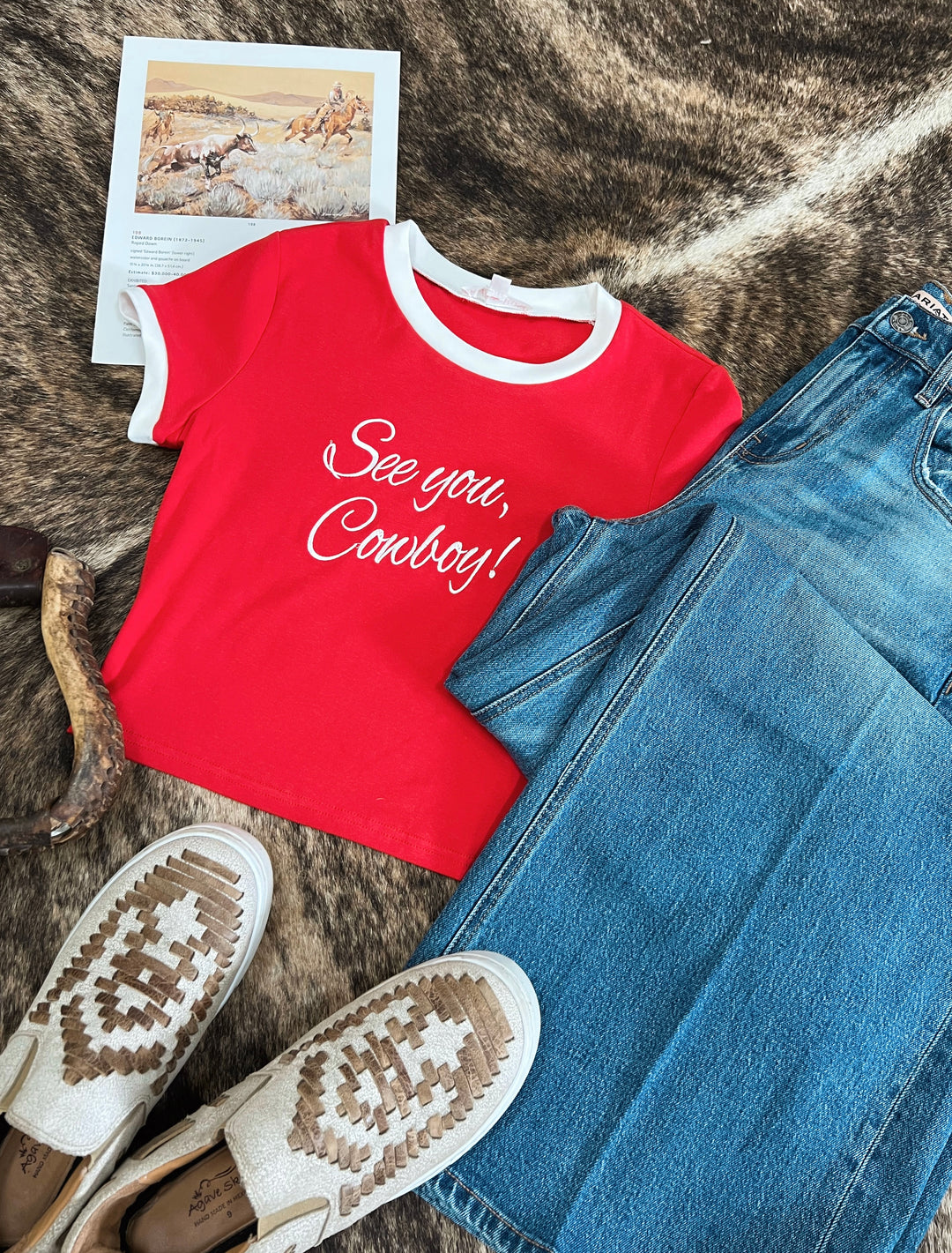 See You Cowboy Crop Tee