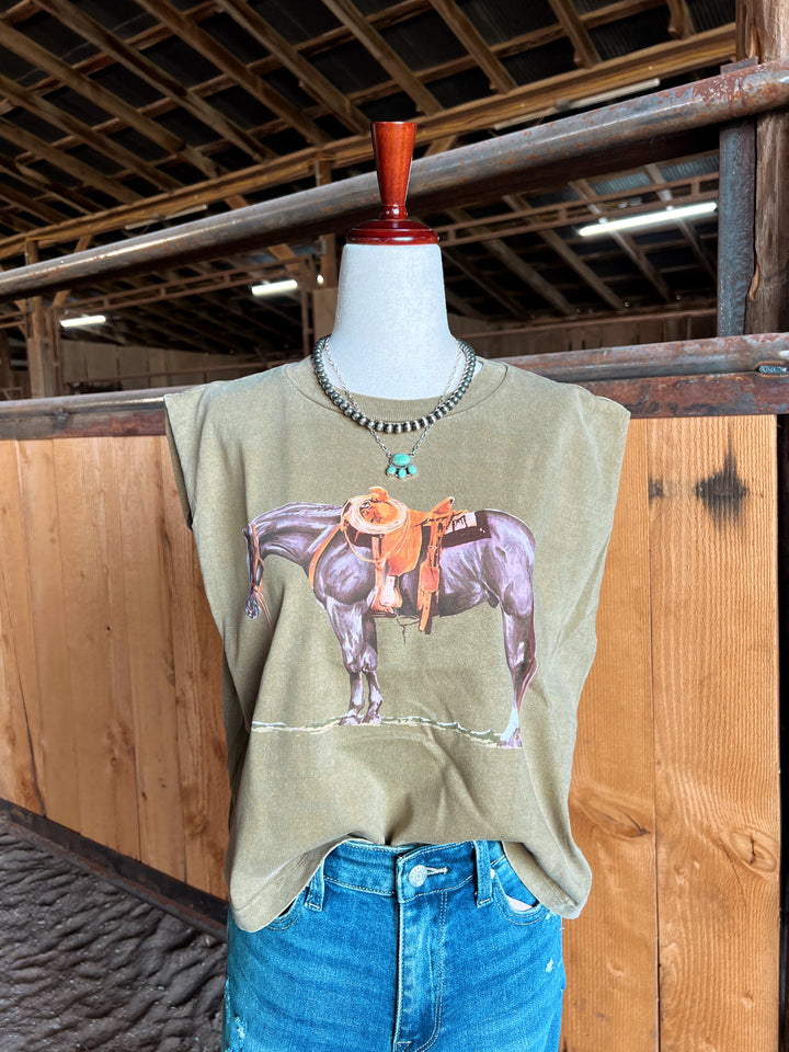 Gray Cowpony Muscle Tank{Multiple Colors}