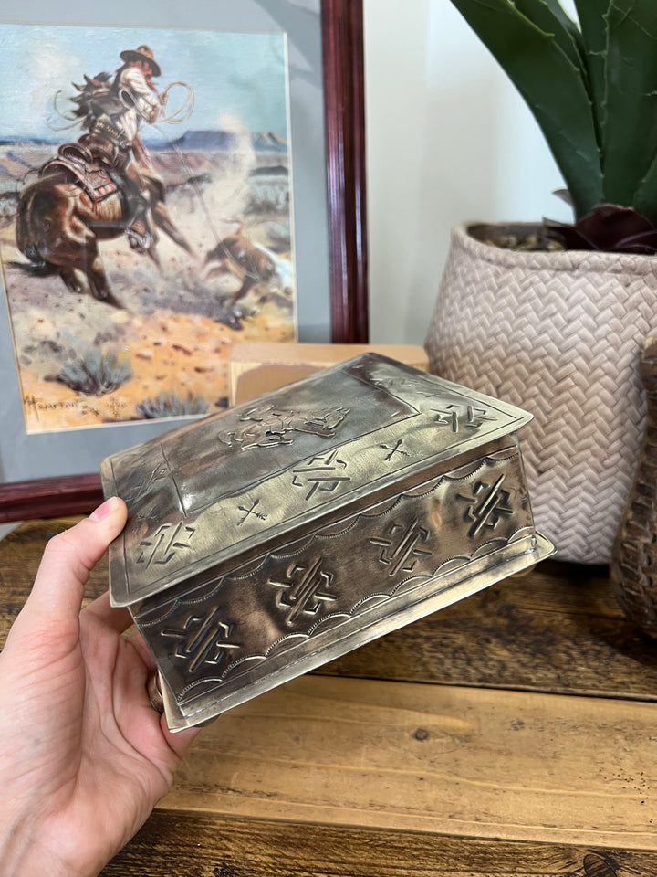 Bronc Silver Stamped Jewelry Box