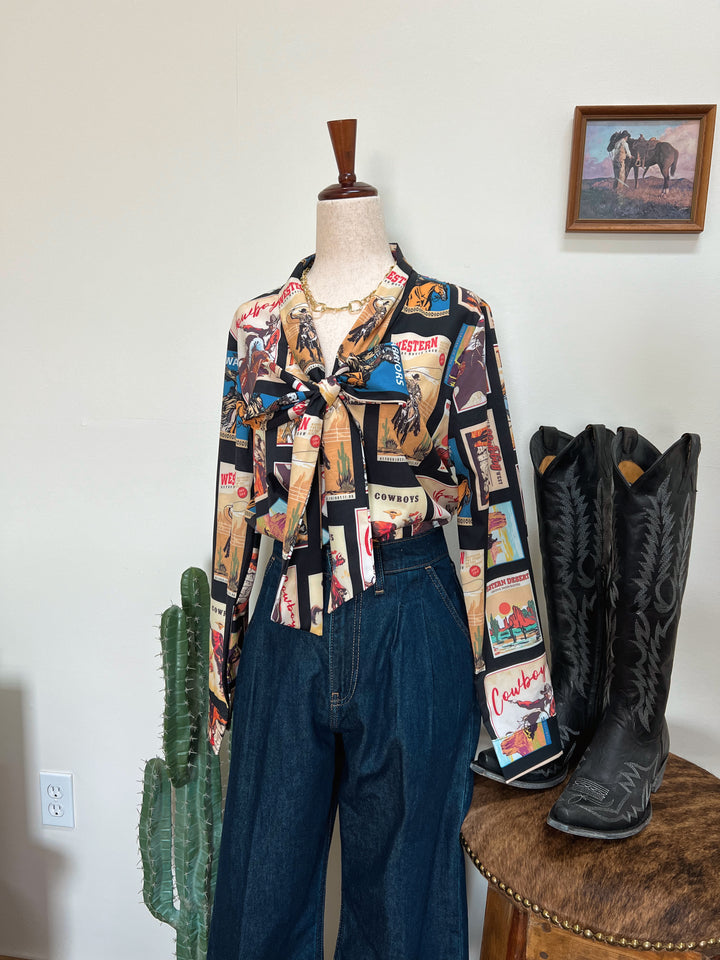 Cowboy Stamp Bow Top