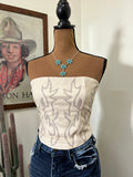 Stitched Up Corset Top-Cream