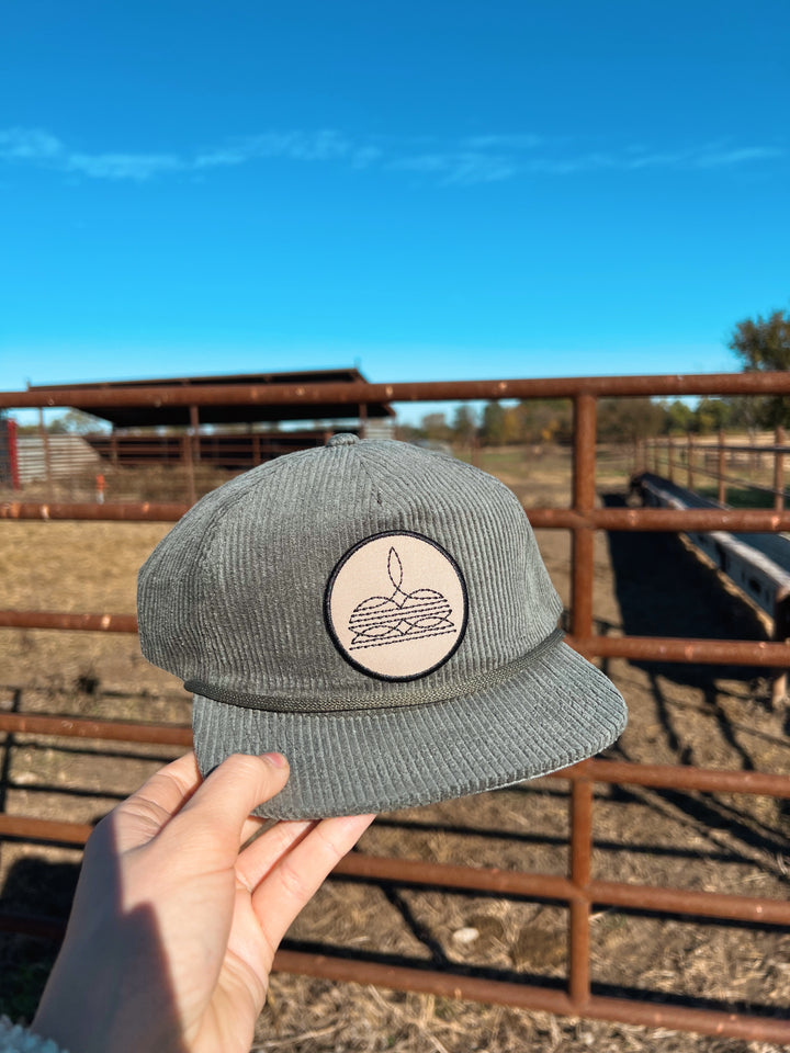 Boot Stitch Patch Corduroy Trucker Hat