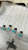 Golden Turquoise Bar Necklace