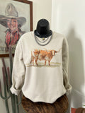 Wate Color Longhorn Crewneck