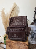 Boot Stitch Rough Suede Backpack