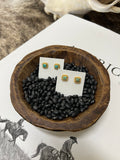 Golden Turquoise Square Earrings