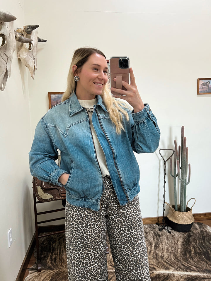Ariat: Denim Bomber Jacket