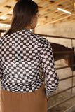 Cowgirl Checker Mesh Top