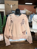 Western Motif Embroidery Sweater