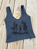 Let's Rope Crop Tank-Deep Blue