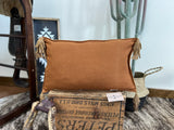 Genuine Leather + Suede Arrow Throw Pillow
