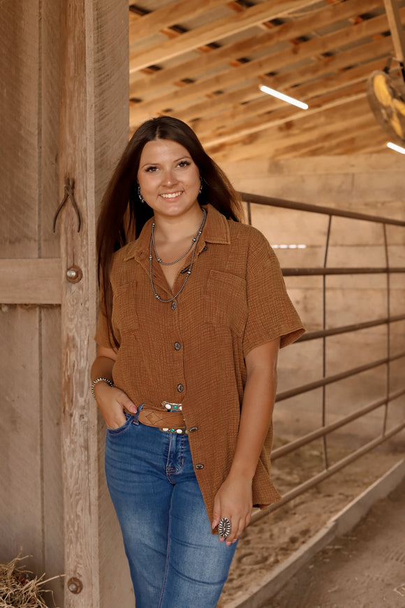 Rodeo Ground Button-Up-Red Dirt