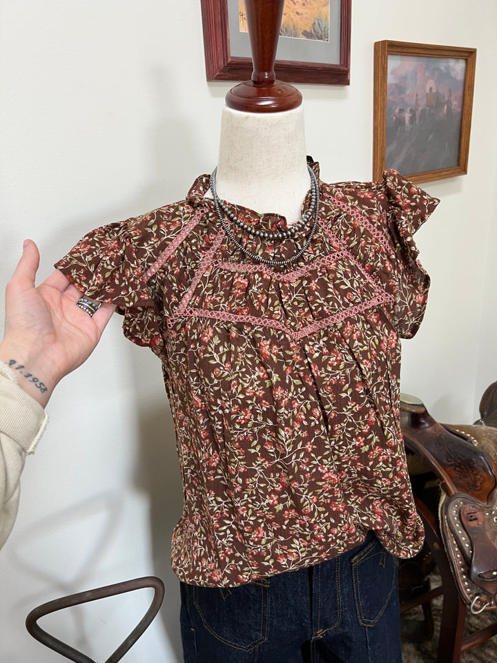 Floral Lace Yoke Top